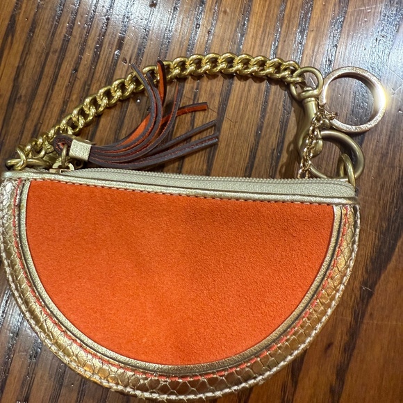 Coach Koi Fish Suede & Metallic Leather Wristlet - Rare Collector Piece - Picture 2 of 2
